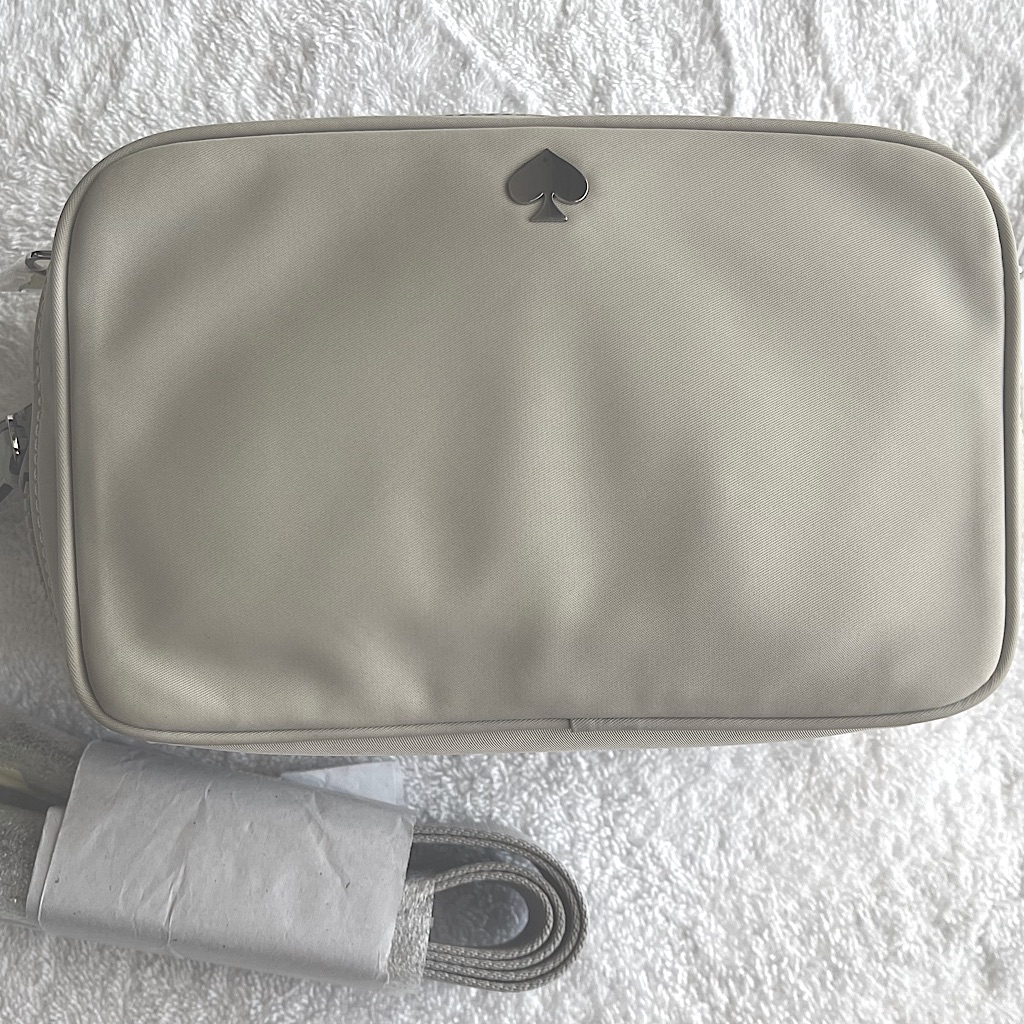 Kate Spade -Jae Camera Crossbody Bag- Platinum Dual Interior,Beveled Spade Logo